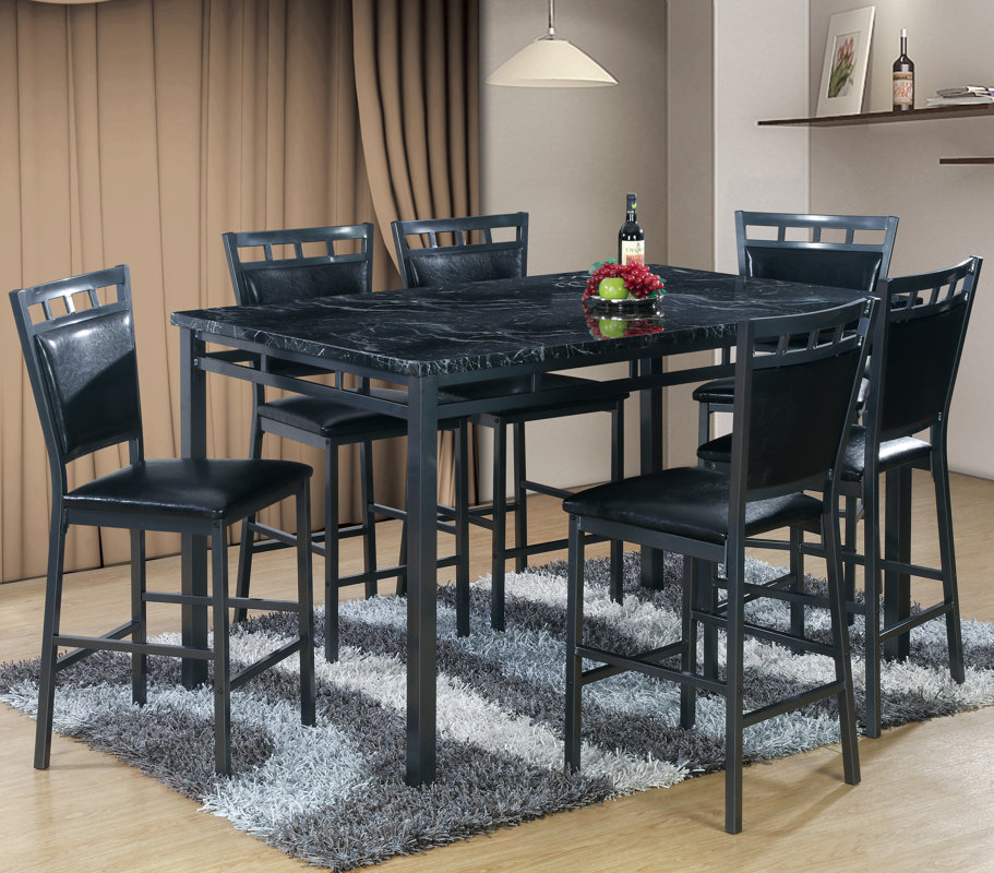 Best Quality Furniture 7 Piece Counter Height Dining Table Set ... Best Quality Furniture 7 Piece Counter Height Dining Table Set ...