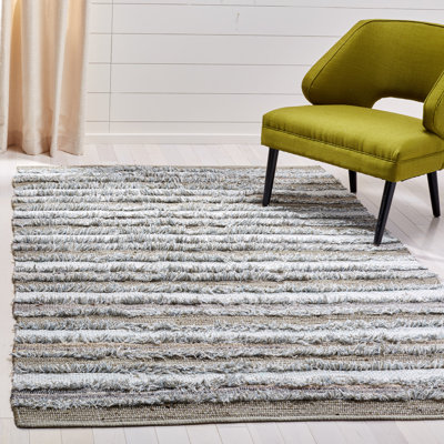 Williston Forge Tierra Stripe Ivory Purple Gray Area Rug Reviews Bester Hand Woven Cotton Beige Area Rug