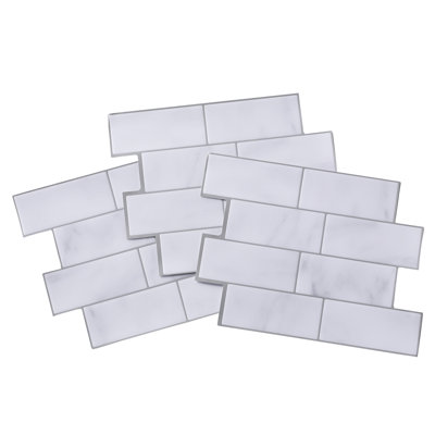 tile subway peel stick pvc backsplash grout wayfair