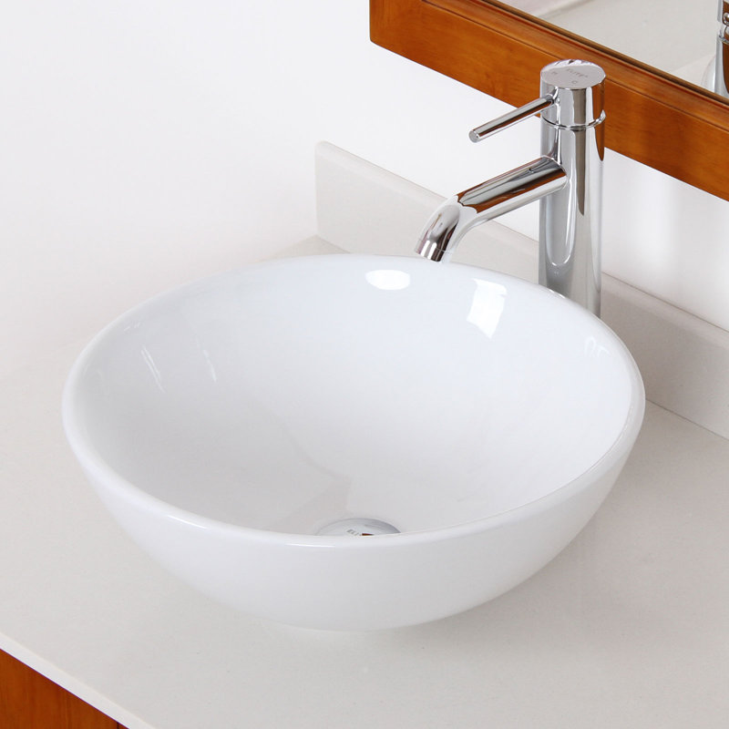 Ceramic Circular Vessel Bathroom Sink & Reviews AllModern