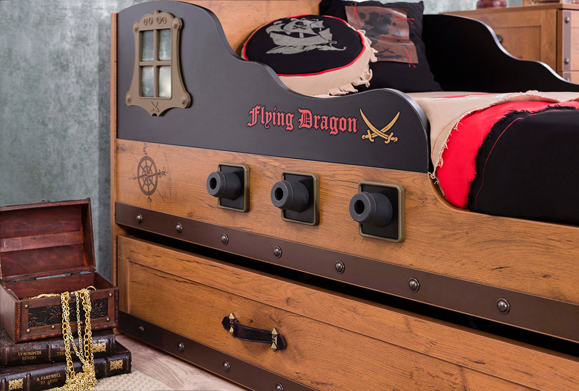 Cilek Black Pirate Captain Bed with Trundle & Reviews Wayfair