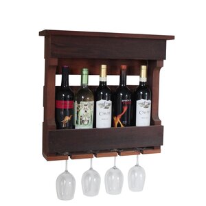 5 Bottle Wall Mounted Wine Rack