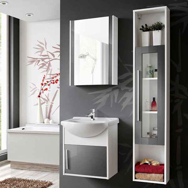 Belfry Bathroom Domino 50cm Wall Mounted Furniture Set With Belfry Bathroom Domino 50cm Wall Mounted Furniture Set With Mirror And Storage Cabinet Wayfair Co Uk