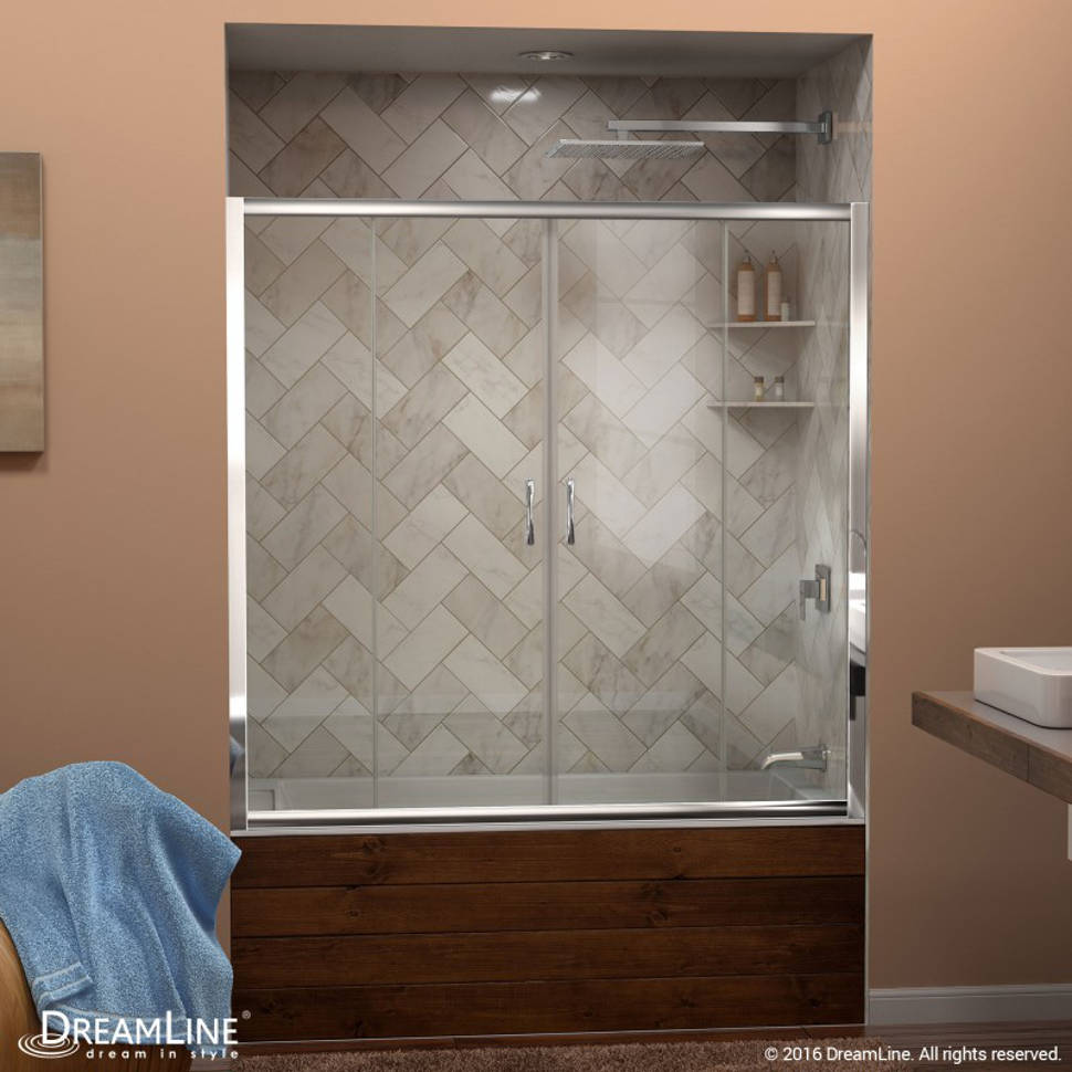Dreamline Visions 60 X 58 Double Sliding Frameless Tub Door Breathtaking Frameless Sliding Tub Door