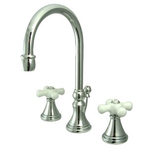 Governor Double Handle Widespread Bathroom Faucet with Brass Pop-Up Drain