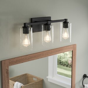 Mcdowell 3-Light Vanity Light with Clear Seeded Glass