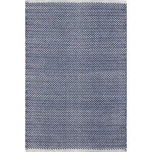 Herringbone Hand Woven Blue Area Rug