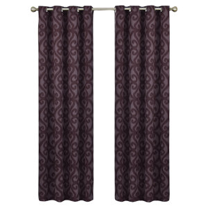 Payater Damask Blackout Thermal Grommet Single Curtain Panel