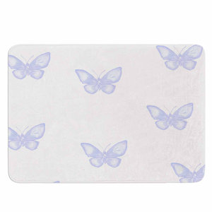 Many Lavender Butterflies by Jennifer Rizzo Memory Foam Bath Mat