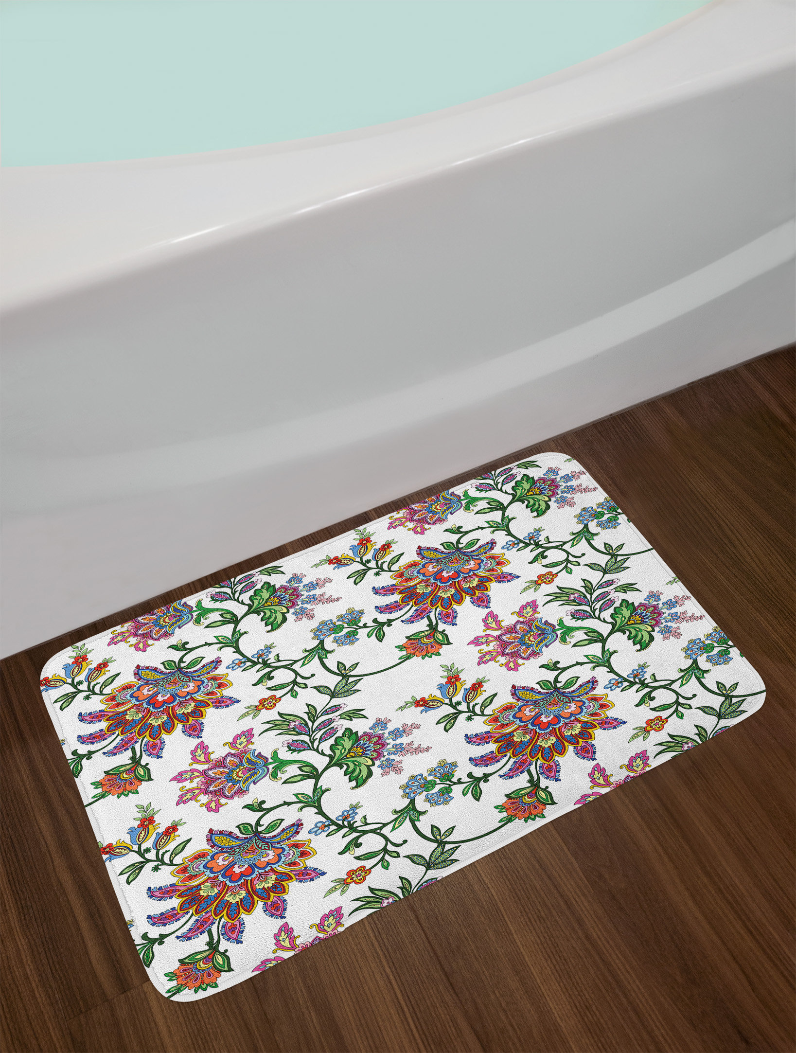 East Urban Home Vintage Style Multicolor Fl Bath Rug Wayfair