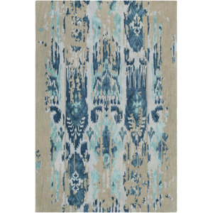 Corinne Hand-Tufted Teal/Navy Area Rug