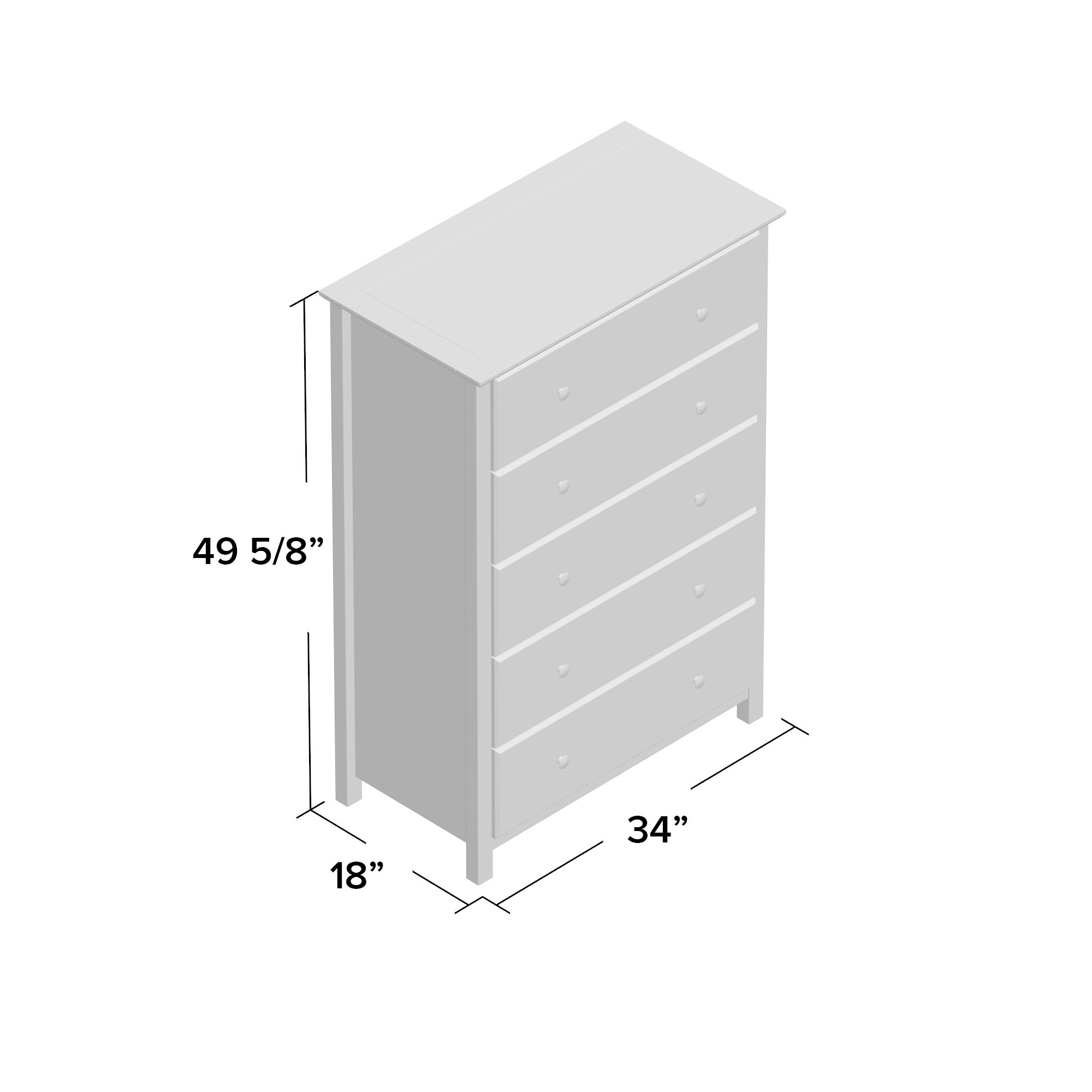 Grain Wood Furniture Shaker 5 Drawer Chest & Reviews Wayfair