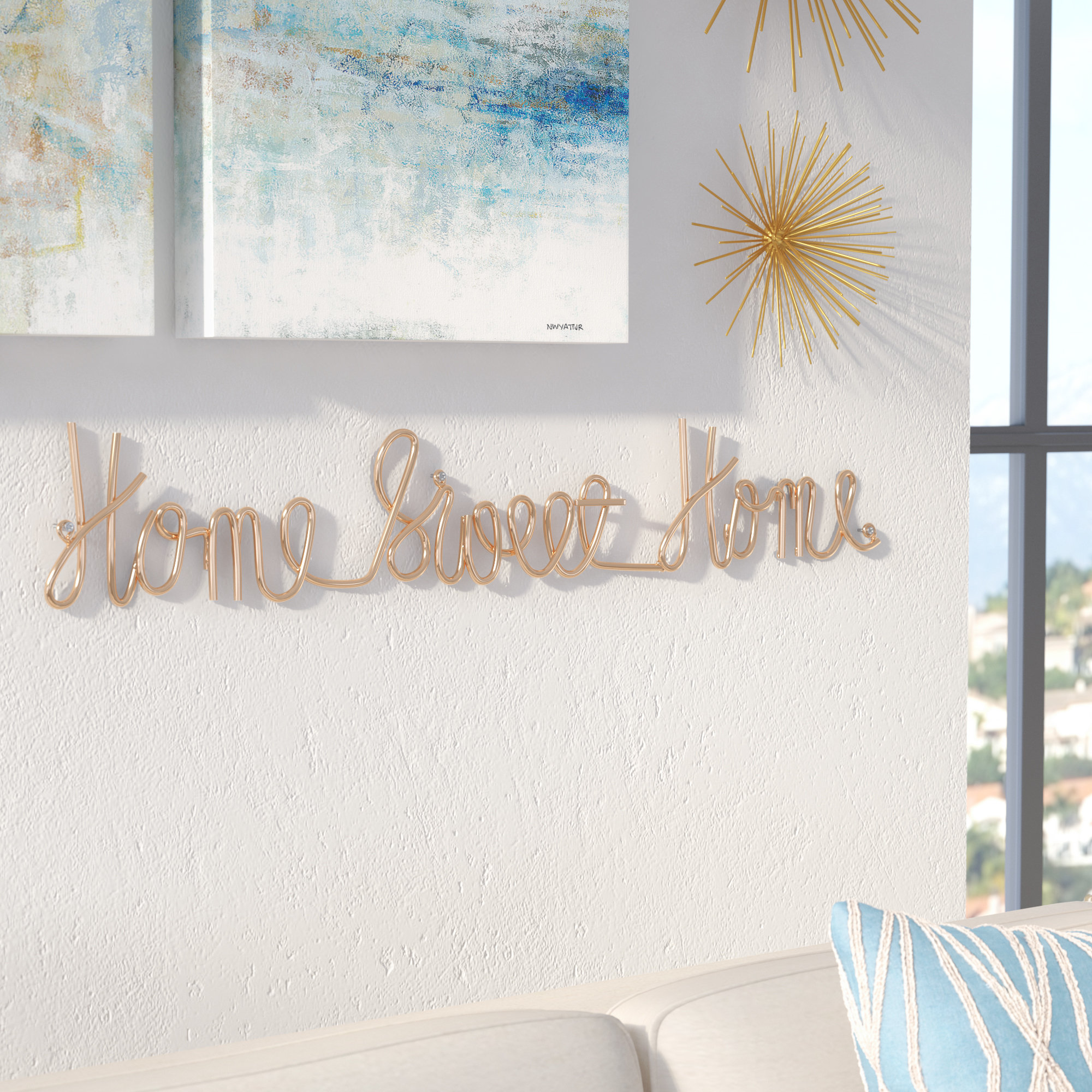 Latitude Run Home Sweet 3d Cursive Wall Décor Reviews Wayfair