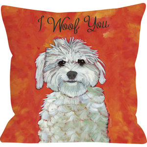 Doggy Du00e9cor I Woof You Throw Pillow