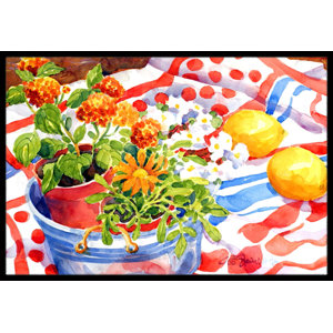 Flowers with a Side of Lemons Doormat
