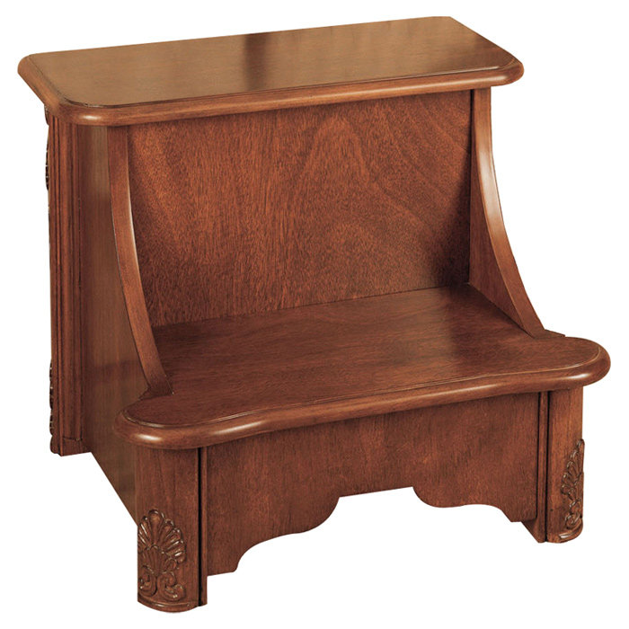 Powell Woodbury Mahogany 2 Step Manufactured Wood Bed Stool Woodbury Mahogany 2 Step Manufactured Wood Bed Stool With 200 Lb Load Capacity