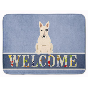 Bull Terrier Welcome Memory Foam Bath Rug