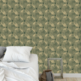 Green Ebern Designs L And Stick Wallpaper You Ll Love Wayfair Clavene Block Print 48 L X 24 W And Stick Wallpaper Panel