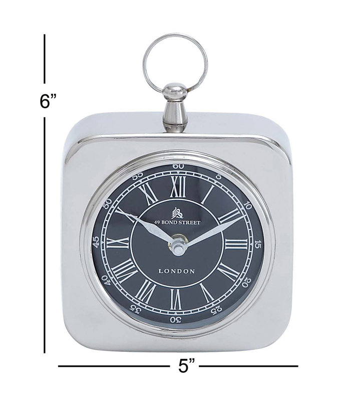 Cole & Grey Aluminum Nickel Table Clock & Reviews Wayfair