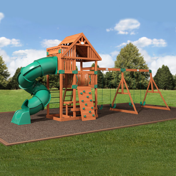 Backyard Discovery Excursion Cedar All Cedar Swing Set Wayfair