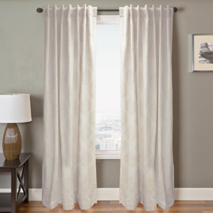 Natalia Damask Semi Sheer Rod Pocket Single Curtain Panel