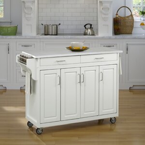Regiene Kitchen Cart with Quartz Top