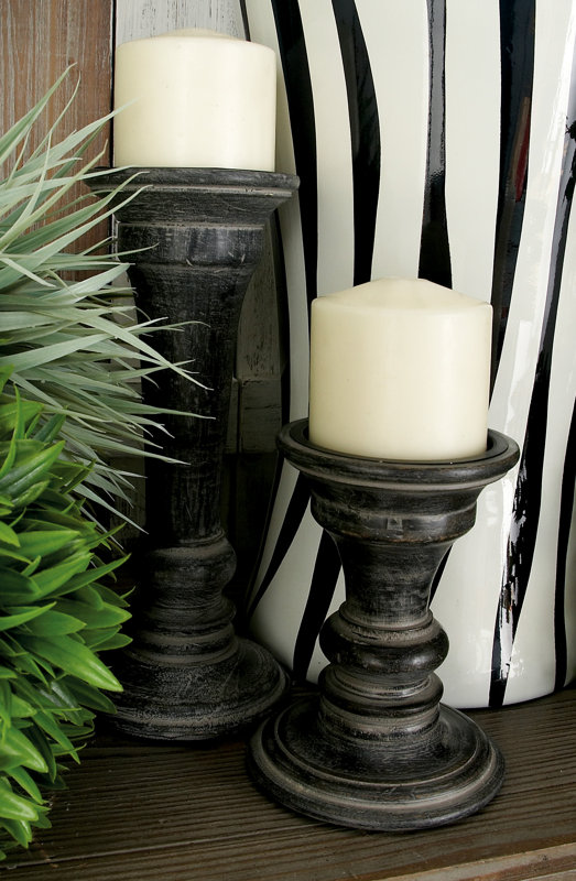 Three Posts 3 Piece Black Wood Candlestick Set & Reviews Wayfair.ca