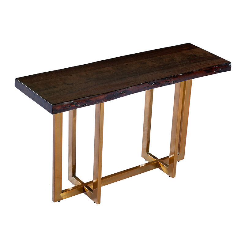 Everly Quinn Bertram Modern Acacia Wood Top Console Table Wayfair Bertram Modern Acacia Wood Top Console Table