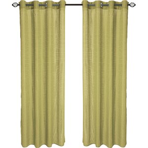 Zakouma Jacquard Solid Semi-Sheer Grommet Single Curtain Panel