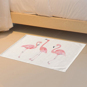 Floral Flamingo Friends Floor Pink Area Rug