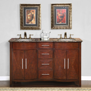 58 Inch Double Sink Vanity Wayfair Adella 58 Double Bathroom Vanity Set