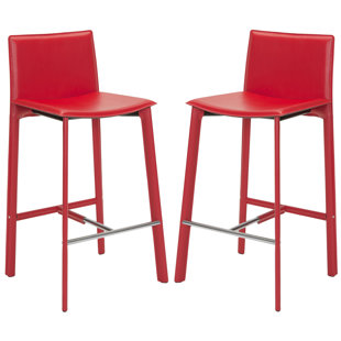 Faux Leather Red Bar Stools You Ll Love Wayfair Quickview