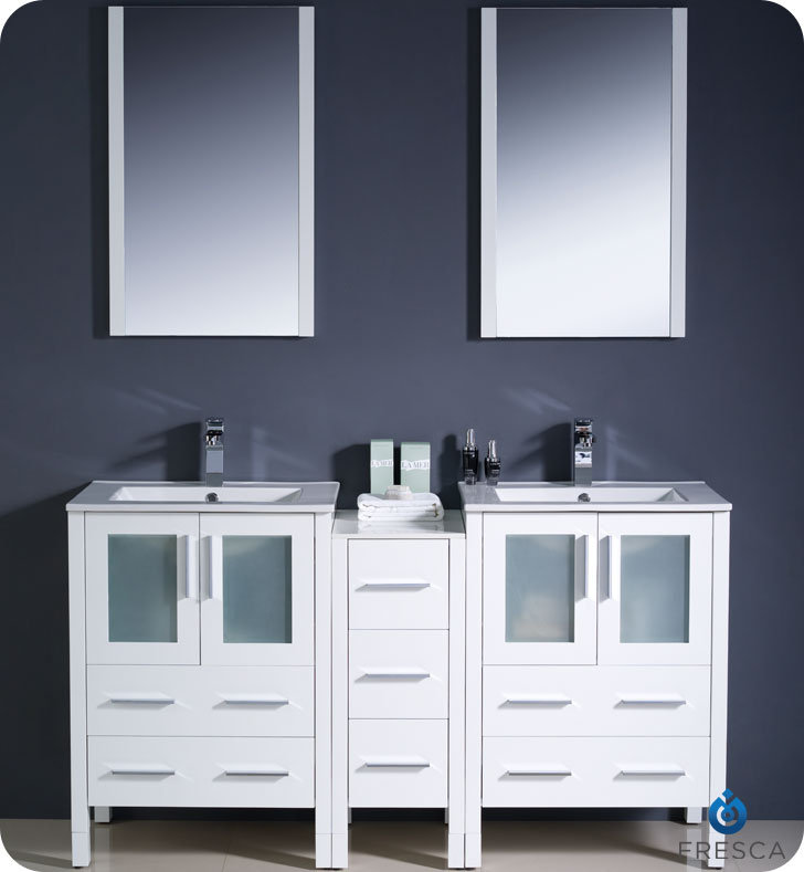 Bathroom Vanity Hutch fresca torino 60" double modern sink bathroom vanity set with Bathroom Vanity Hutch fresca torino 60" double modern sink bathroom vanity set with