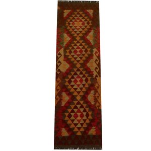 Kilim Hand-Woven Red/Gold Area Rug