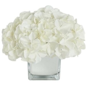 Artificial Silk Hydrangea Floral Arrangements in Decorative Vase