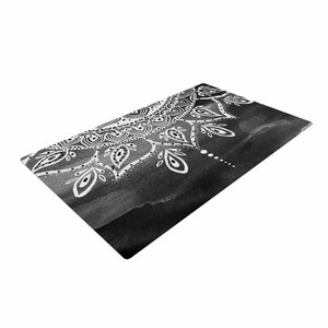 Li Zamperini Mandala Abstract Black/White/Gray Area Rug
