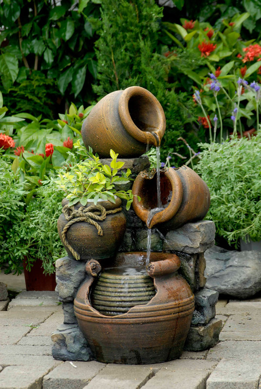 Jeco Inc. Resin/Fiberglass Multi Pots Fountain & Reviews Wayfair