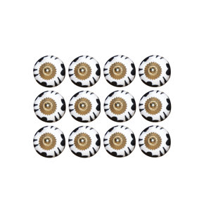 Handpainted Taj Hotel Mushroom Knob (Set of 12)