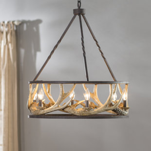 Faux Antler Chandelier Wayfair Los Angeles Antler 6 Light Drum Chandelier