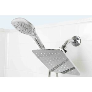 Plated Steel Dual Rainfall Massager Shower Head