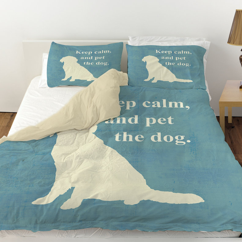 Manual Woodworkers & Weavers Keep Calm and Pet the Dog Duvet Cover