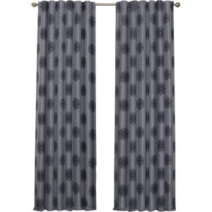 Archer Flock Geometric Blackout Thermal Rod Pocket Single Curtain Panel