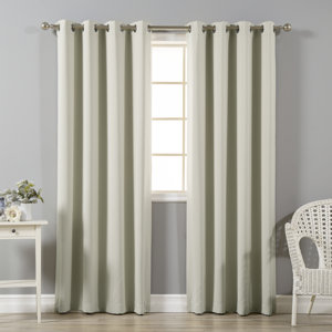 Prudence Solid Blackout Thermal Grommet Curtain Panel (Set of 2)