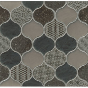 DuJour Glass and Stone Mosaic Tile in Charcoal