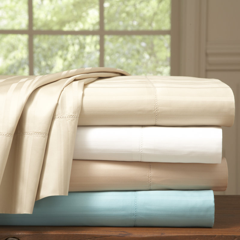 Pointehaven Stripe 510 Thread Count Pima Cotton Sheet Set Wayfair