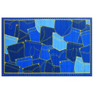 Fun Time Jean Pocket Blue Area Rug