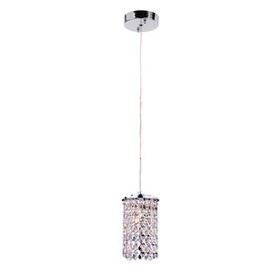 Contemporary 1-Light Crystal Mini Pendant