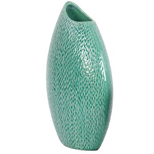 Unique Hammered Convex Stoneware Vase