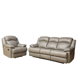 Cuyler 2 Piece Leather Living Room Set by Darby Home Co