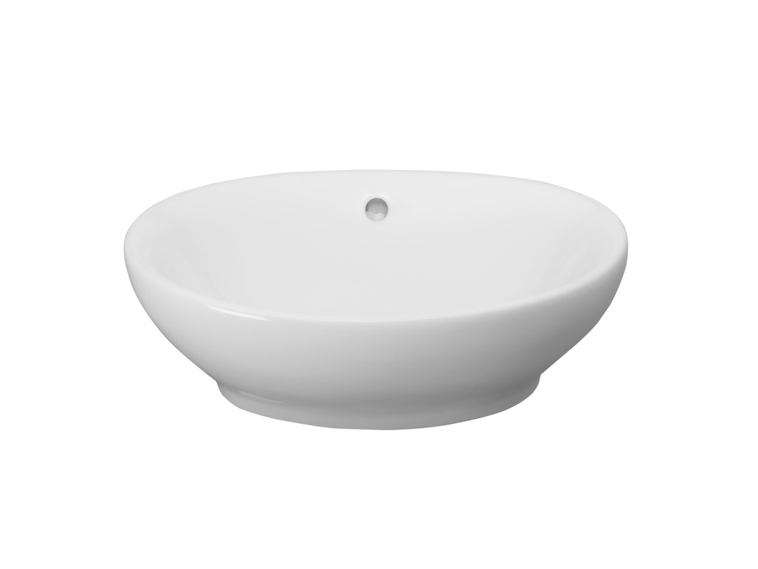 Ronbow Ceramic Oval Vessel Bathroom Sink with Overflow & Reviews Wayfair